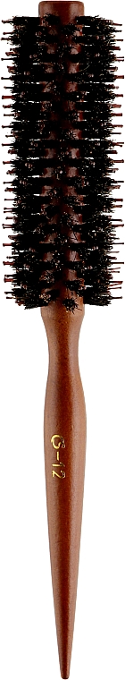 Щітка-брашинг CS-12D, з дерев'яною конусною ручкою та скошеним ворсом - Cosmo Shop — фото N1
