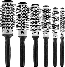 Набор профессиональных черных круглых щеток - Tek Brushes & Combs — фото N1