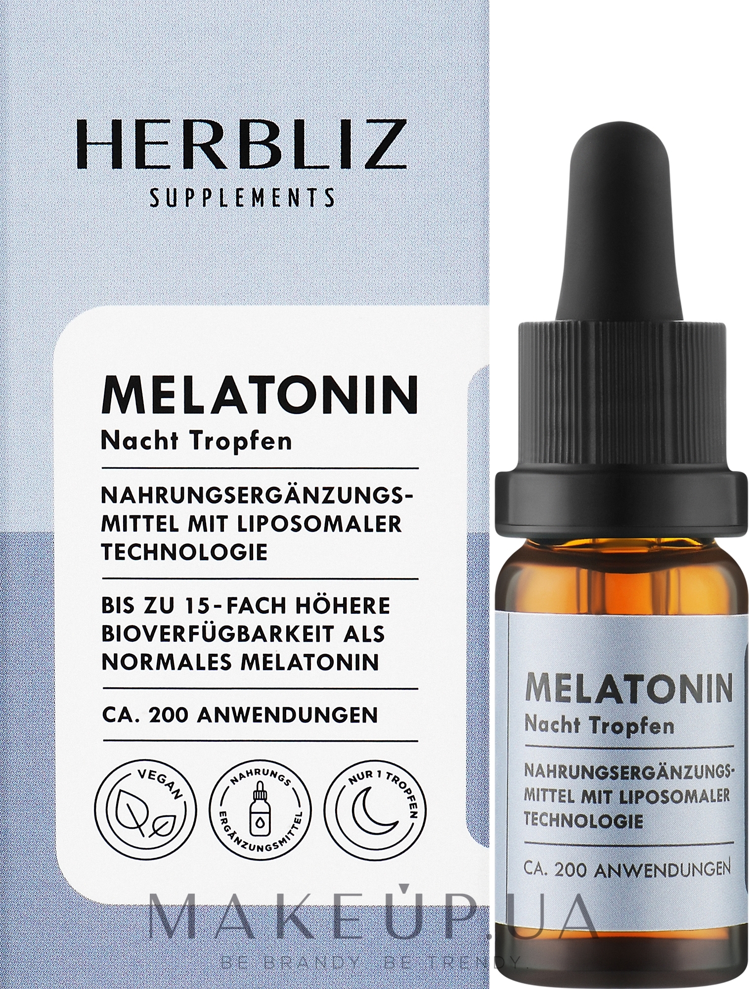 Засіб для покращення сну в краплях "Мелатонін" - Herblis CBD Melatonin Sleep Drops — фото 10ml