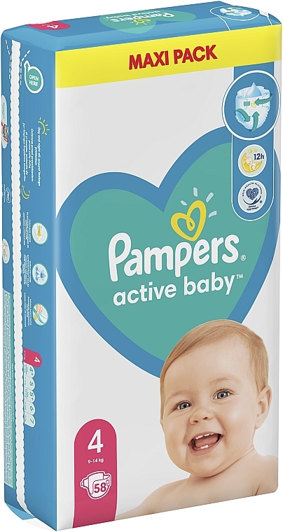 Подгузники Pampers Active Baby 4 (9-14 кг), 58 шт. - Pampers — фото N3