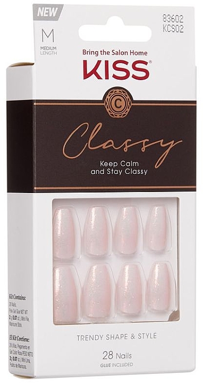 Набір накладних нігтів з клеєм - Kiss Classy M Medium Nails — фото N2