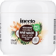 Парфумерія, косметика Зволожувальна кокосова маска для волосся - Inecto Naturals Moisturising Coconut Hair Mask