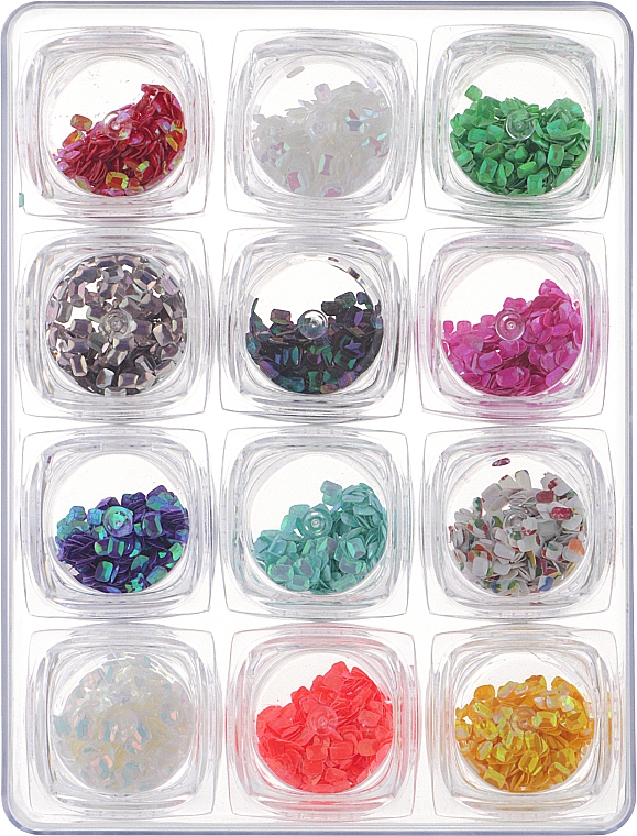 Набор декора для маникюра "Мерцающие кристаллы №1", 12 цветов - Christian — фото N1