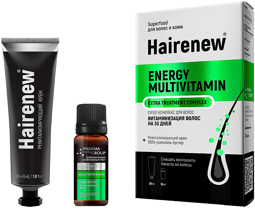 Інноваційний комплекс для волосся "Вітамінізація волосся на 30 днів" - Hairenew Energy Multivitamin Extra Treatment Complex — фото N2
