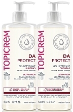 Набор - Topicrem DA Protect Ultra-Rich Cleansing Gel (cl/gel/2x500ml) — фото N1