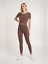 Духи, Парфюмерия, косметика Бесшовные леггинсы "LEGGINGS SPORT SHAPE", deep taupe - Giulia