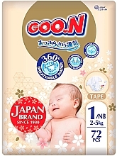 Подгузники Premium Soft для младенцев до 5 кг, 1(NB), на липучках, 72 шт. - Goo.N — фото N1