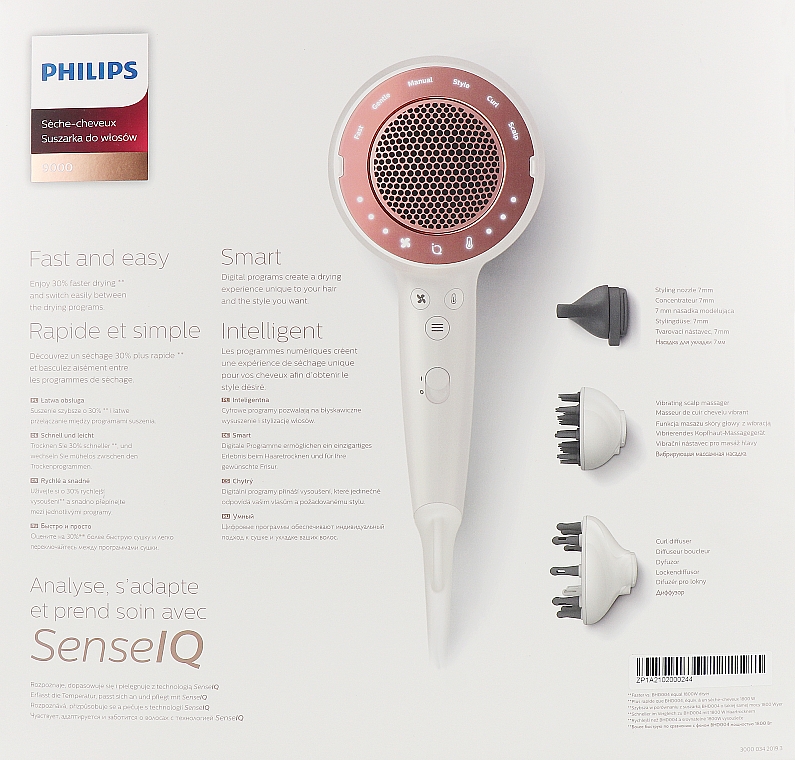 Фен для волос - Philips SenseIQ BHD827/00  — фото N4