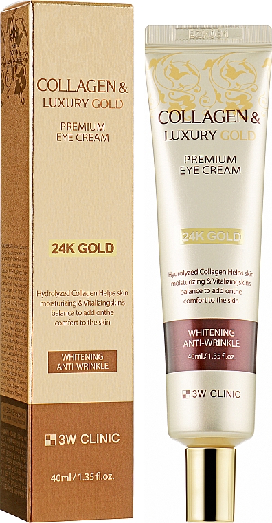 Крем для кожи вокруг глаз - 3W Clinic Collagen & Luxury Gold Eye Cream — фото N2