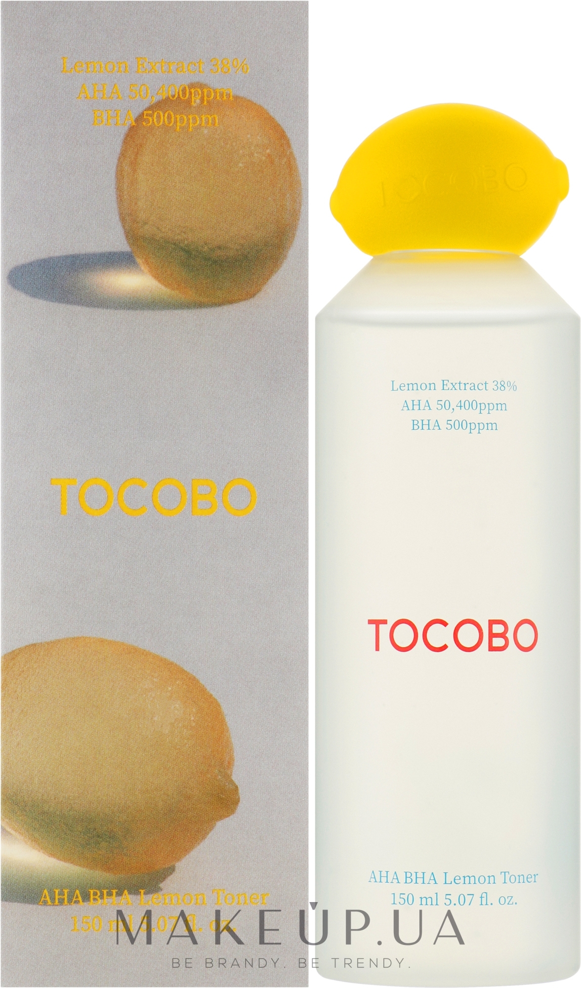 Лимонний тонер з AHA- і BHA-кислотами та вітаміном С - Tocobo AHA BHA Lemon Toner — фото 150ml
