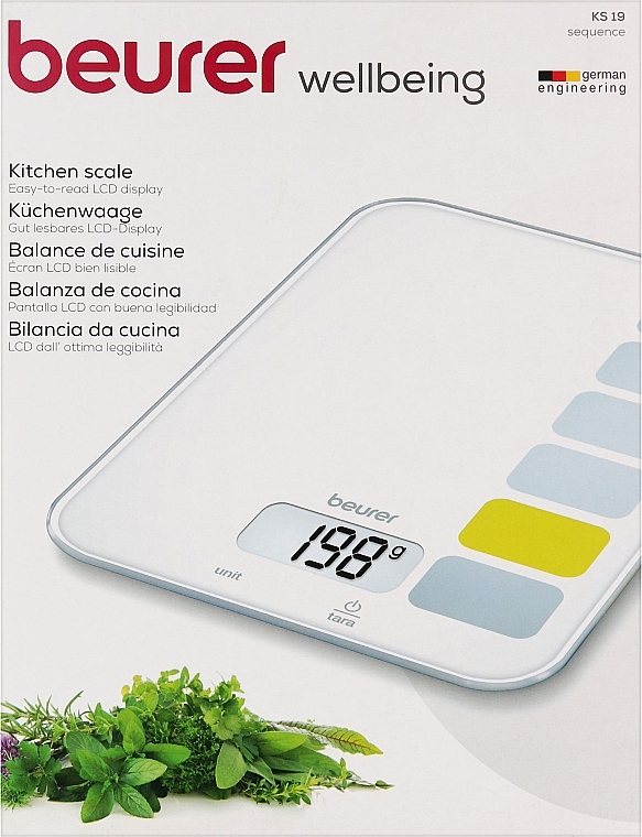 Весы кухонные KS 19, белый - Beurer KS 19 Sequence — фото N1