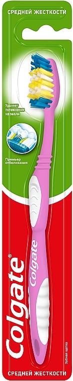 Зубная щетка "Премьер" средней жесткости №1, розовая - Colgate Premier Medium Toothbrush — фото N2