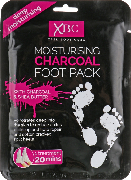 Маска для ног с активированным углём - Xpel Marketing Ltd Charcoal Foot Pack — фото N1