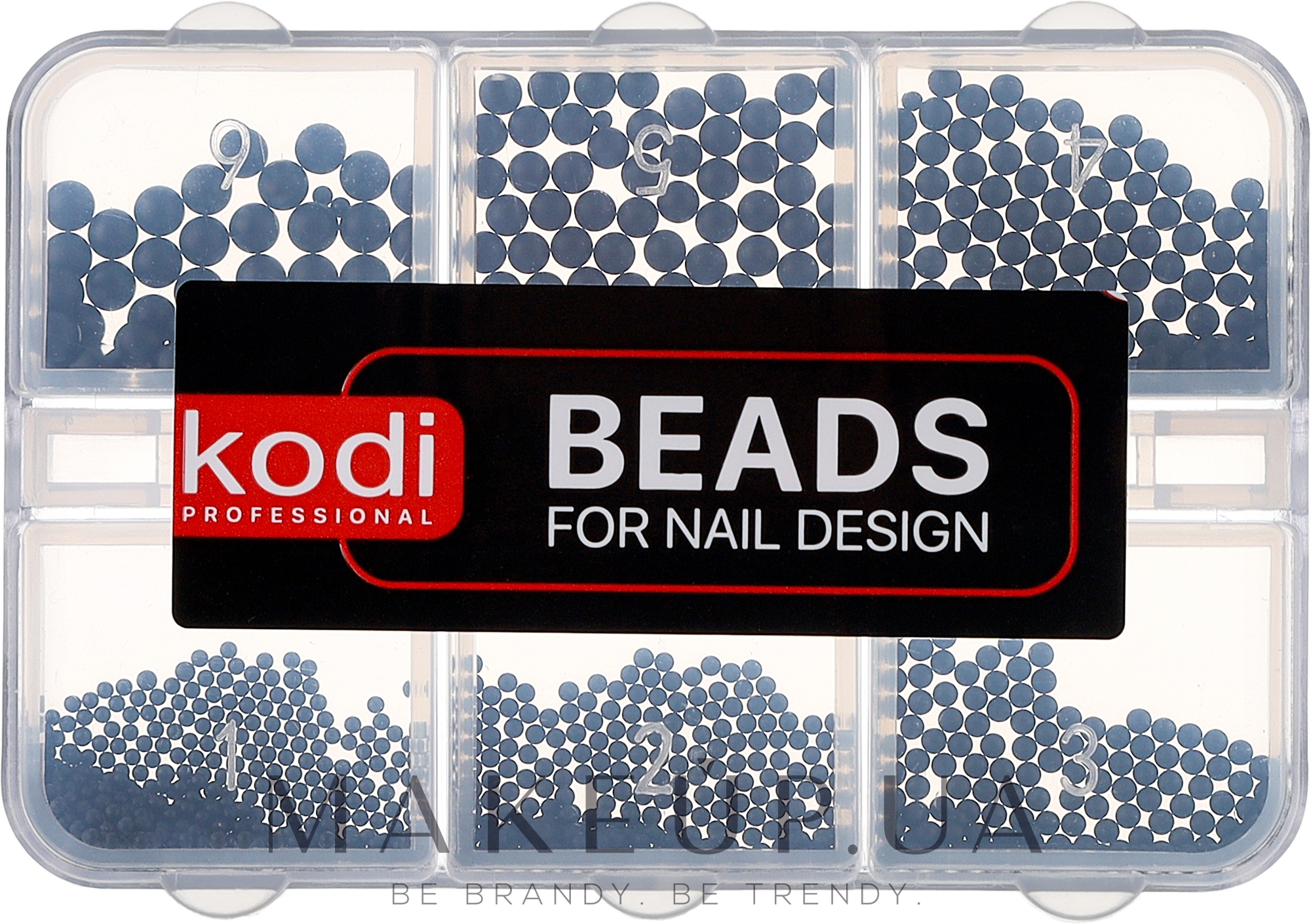 Бисер для дизайна ногтей - Kodi Professional Beads For Nail Design — фото Black