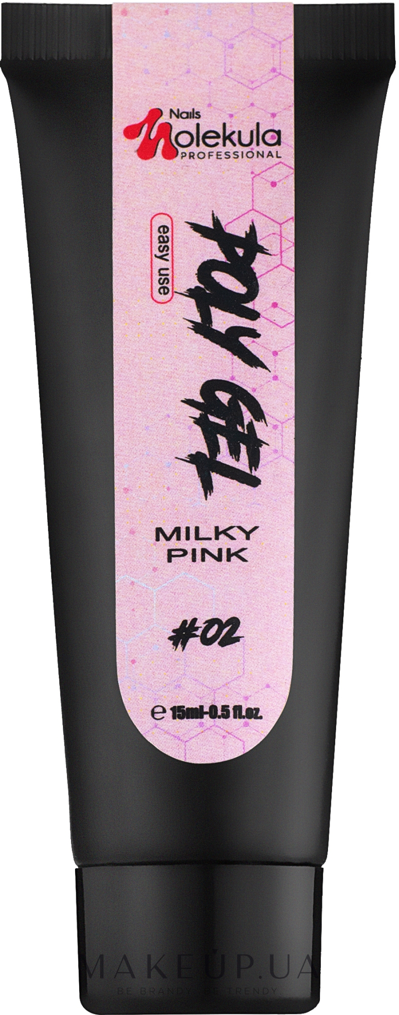 Полігель для нігтів - Nails Molekula Poly Gel 02 Milky Pink — фото 15ml