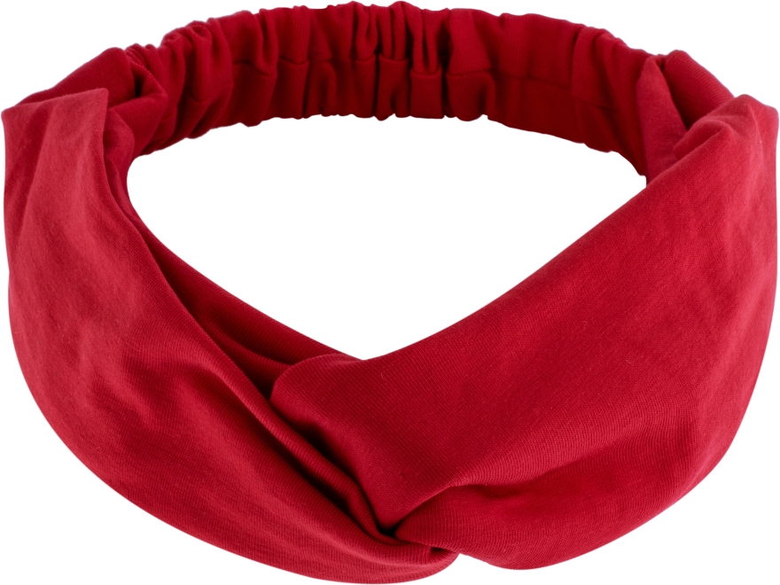 Повязка на голову, трикотаж переплет, красная "Knit Twist" - MAKEUP Hair Accessories