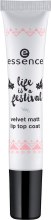 Парфумерія, косметика Матуючий топпер для губ  - Essence Life Is A Festival Velvet Matt Lip Coat