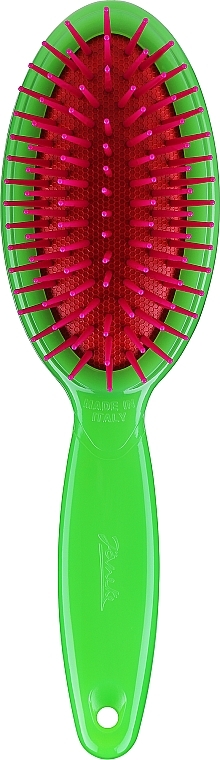 Овальная щетка для волос, пневматическая, маленькая, зеленая - Janeke Small Oval Pneumatic Hair Brush — фото N1