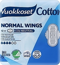 Духи, Парфюмерия, косметика Гигиенические прокладки, 12шт - Vuokkoset Cotton Normal Wings Sensitive