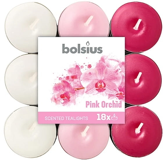 Чайні свічки «Рожева орхідея» - Bolsius Scented True Glow Pink Orchid — фото N1