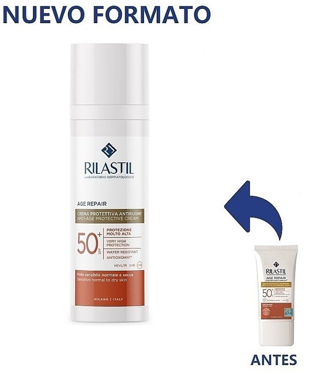 Антивіковий сонцезахисний крем для обличчя з SPF 50 - Rilastil Sun System Age Repair SPF50+ Crema Solare Viso — фото N4