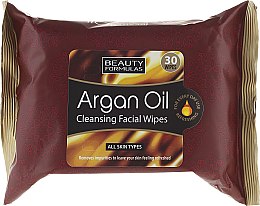 Парфумерія, косметика Серветки для обличчя, очищувальні  - Beauty Formulas Argan Oil Cleansing Facial Wipes