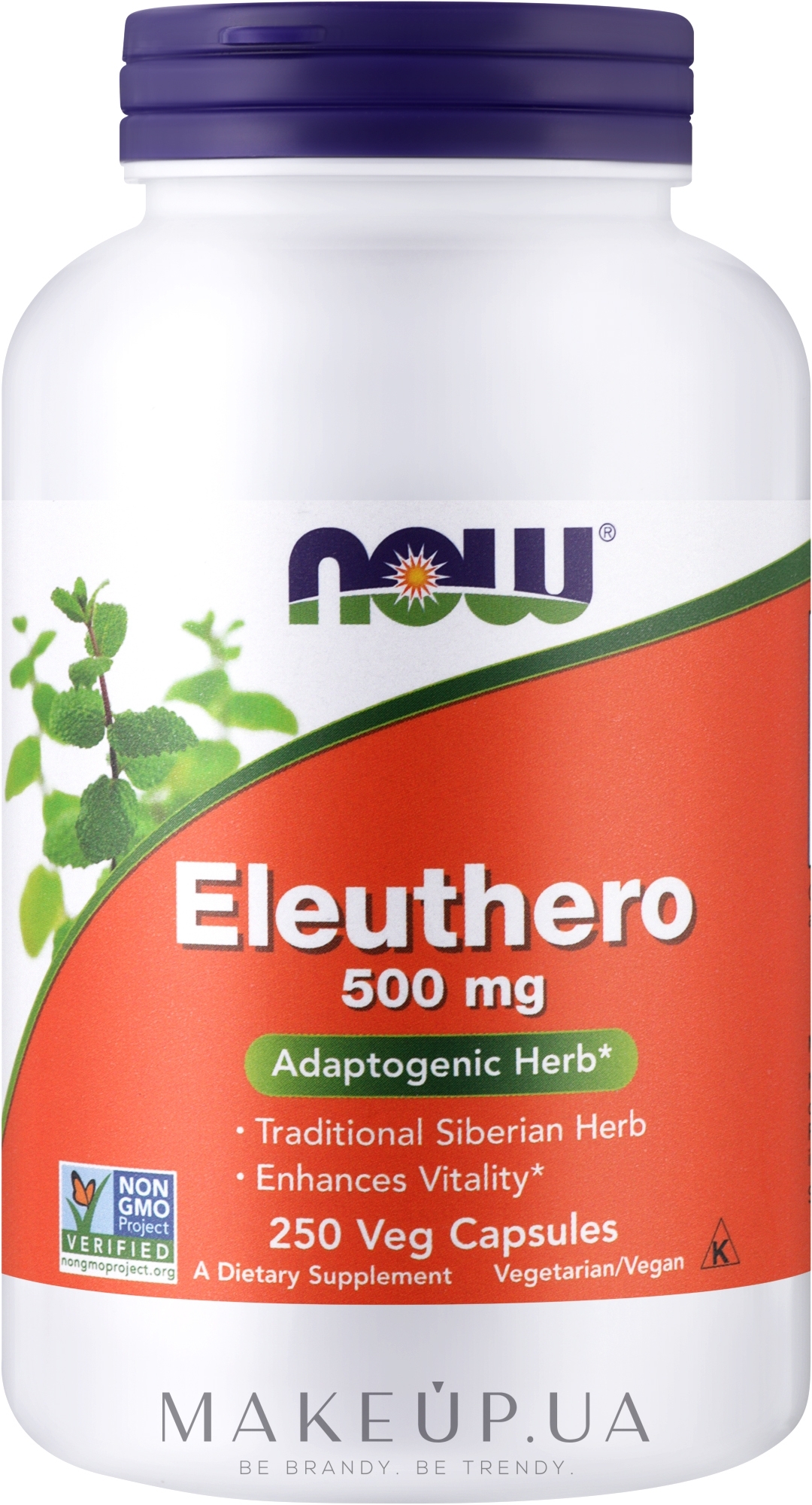 Рослинні Капсули, 500 мг - Now Foods Eleuthero — фото 250шт