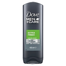 Гель для душа - Dove Men+Care Extra Fresh Micro Moisture Body And Face Wash  — фото N1