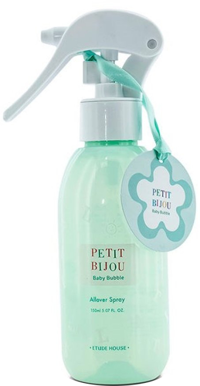 Парфумований спрей для тіла, з ароматом дитячої присипки - Etude House Petit Bijou Baby Bubble Allover Spray — фото N1