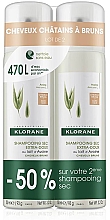 Парфумерія, косметика Набір - Klorane Gentle Dry Shampoo with Oat Milk For Dark Hair (sh/2x150ml)