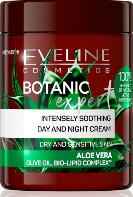 Интенсивно успокаивающий крем для лица - Eveline Cosmetics Botanic Expert Aloe Vera Day & Night Cream — фото N1