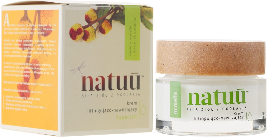 Увлажняющий крем-лифтинг для лица с экстрактом акмеллы - Natuu SuperLift Face Cream — фото N1