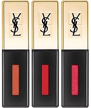 Духи, Парфюмерия, косметика Набор для губ - Yves Saint Laurent Rouge Pur Couture Vernis a Levres Trio (3х6ml)