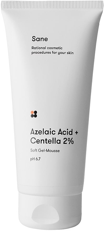 Гель для обличчя очищувальний - Sane Azelaic Acid + Centella 2% Soft Gel-Mousse pH 6.7 — фото N2