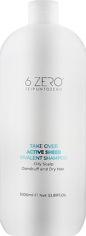 Бивалентный шампунь для жирной кожи головы, с перхотью и сухими волосами - Seipuntozero Take Over Active Sheer Shampoo — фото N4