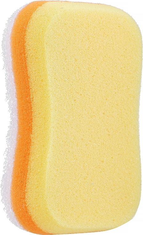 Губка для тела массажная, желто-оранжевая - Sanel Fit Kosc — фото N1