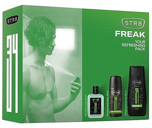 STR8 Freak - Набір (deo/spray/150ml + sh/gel/250ml + ash/lot/50ml) — фото N1