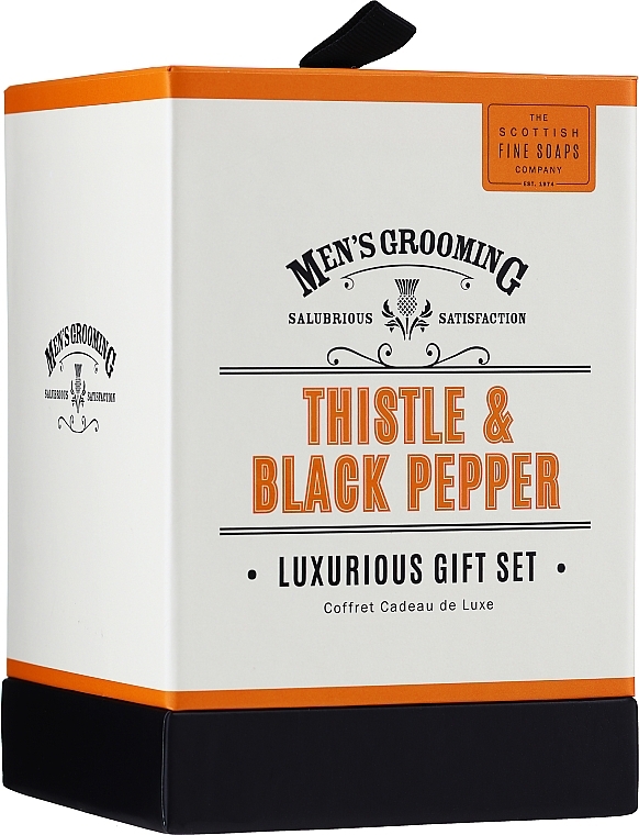 Scottish Fine Soaps Men’s Grooming Thistle & Black Pepper - Набор (sh/gel/75ml + ash/balm/75ml + f/gel/75ml + soap/40g) — фото N1