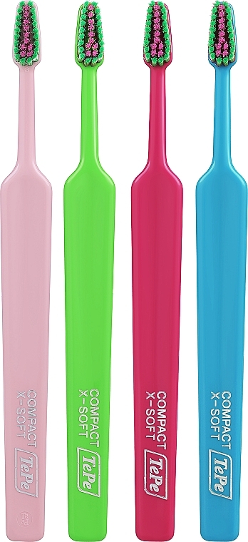 Набір зубних щіток, 4 шт., варіант 8 - TePe Colour Compact Extra Soft — фото N1