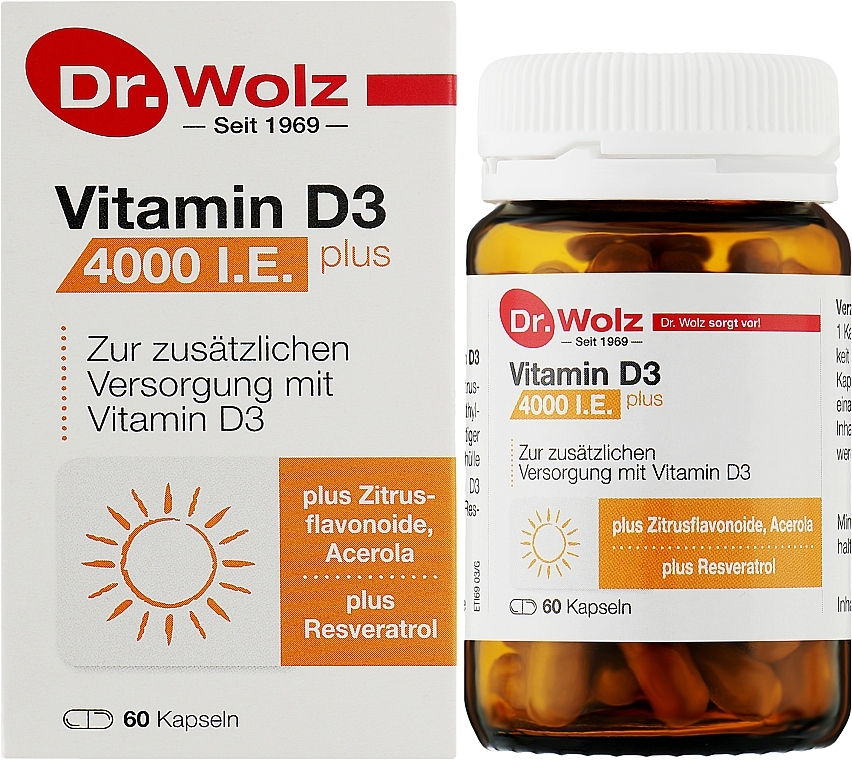 Харчова добавка "Вітамін Д3", 4000 МО - Dr. Wolz Vitamin D3 — фото N2