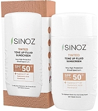 Тонувальний рідкий сонцезахисний крем SPF50+ - Sinoz Tinted Tone Up Fluid Sunscreen SPF50+ — фото N1