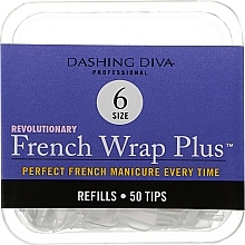 Типсы узкие "Френч Смайл+" - Dashing Diva French Wrap Plus White 50 Tips (Size-6) — фото N1