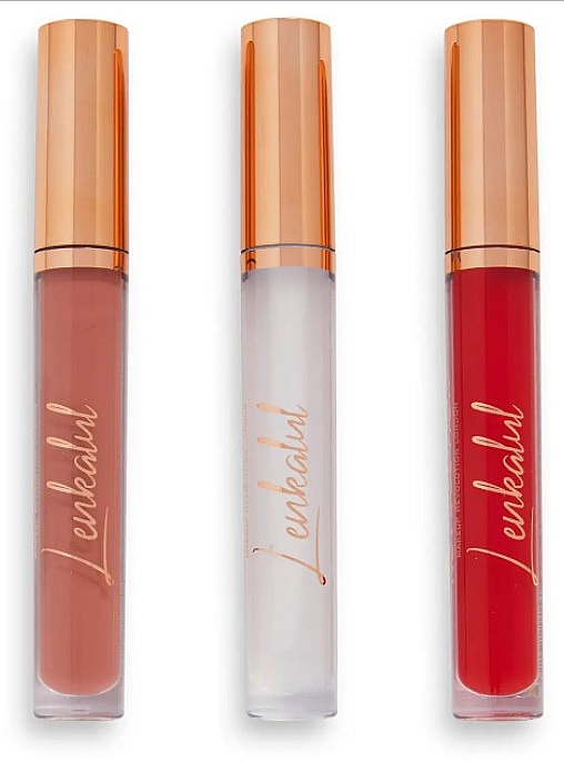 Набор - Makeup Revolution X Lenkalul Lip Gloss Set (lip/gloss/3x3ml) — фото N2