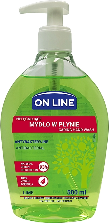 Рідке мило з дозатором  - On Line Antibacterial Lime Soap — фото N1
