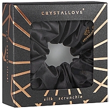 Шелковая резинка для волос, черная - Crystallove — фото N2