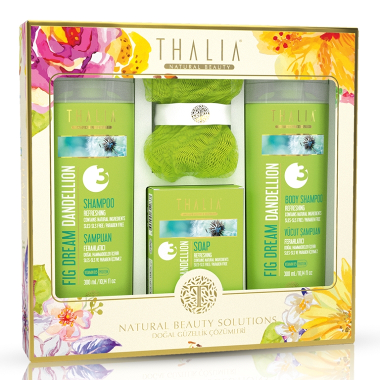 Набір для ванни - Thalia Fig Dream Dandellion (soap/150g + shm/300ml + sh/gel/300ml + sponge)