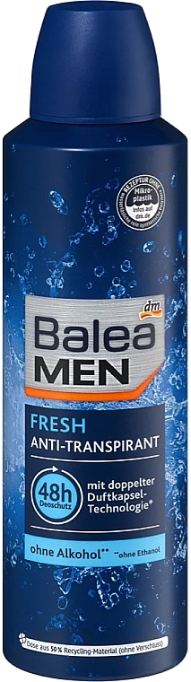 Дезодорант-антиперспирант аэрозольный "Свежесть" - Balea Men Fresh Anti-Transpirant  — фото N1