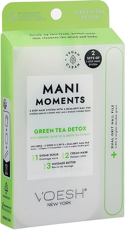 СПА-догляд для нігтів та шкіри рук "Детокс із зеленим чаєм" - Voesh Mani Moments Green Tea Detox — фото N1