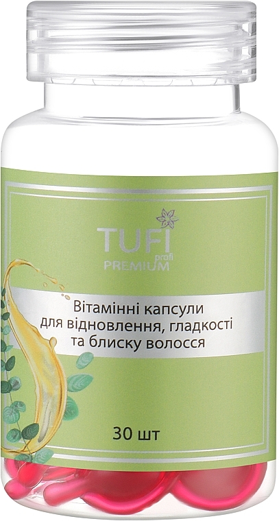 Вітамінні капсули для відновлення, гладкості та блиску волосся - Tufi Profi Premium — фото N1