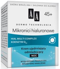 Духи, Парфюмерия, косметика Ночной омолаживающий крем для лица 45+ - AA Dermo Technology Hyaluronic Microthreads Firming Youth-Restoring Night Cream